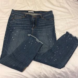 Ann Taylor loft, jeans with star detail and frayed cuffs